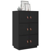 vidaXL Vitrinskåp svart 67x40x108,5 cm massiv furu