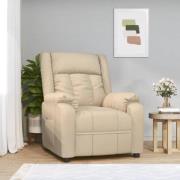 vidaXL Reclinerfåtölj gräddvit tyg