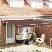 vidaXL Markis automatiskt infällbar brun 400x300 cm