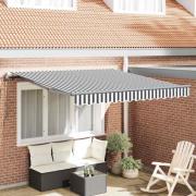 vidaXL Markis automatiskt infällbar antracit&vit 300x250 cm