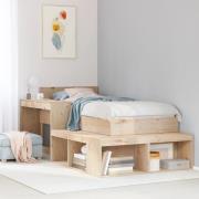 vidaXL Sängbord med skrivbord 232x122x75 cm massivt trä furu