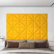 vidaXL Väggpaneler 12 st gul 30x30 cm sammet 0,54 m²