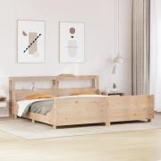 vidaXL Sängram utan madrass 200x200 cm massiv furu
