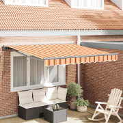 vidaXL Automatisk Utdragbar Markis Gul och Orange 300x250 cm