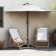 vidaXL Trädgårdsparaply Halv med aluminiumpole Sand 294 cm