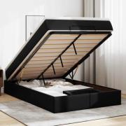 vidaXL Ottoman sängram med madrass svart 120x190 cm konstläder