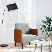 vidaXL Soffstol med armstöd ljusgrå 55 cm sammet