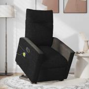 vidaXL Elektrisk massagefåtölj med uppresningshjälp svart tyg