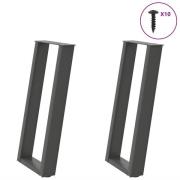 vidaXL Konsolbordsben U-formade 2 st antracit 28x(72-73) cm stål