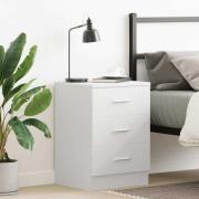 vidaXL Sängbord vit 38x35x56 cm konstruerat trä
