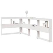 vidaXL Bokhylla sänggavel L-formad vit 90 cm massiv furu