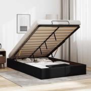 vidaXL Ottoman sängram utan madrass svart 120x200 cm konstläder