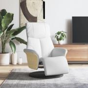 vidaXL Reclinerfåtölj med fotstöd vit konstläder