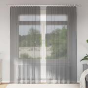 vidaXL Voile gardiner med stångfickor 2 st mörkgrå