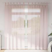 vidaXL Voile gardiner med stångfickor 2 st ljusrosa