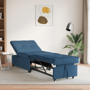 vidaXL Soffa Bädd 3-i-1 Utdragsdesign i Blått Tyger
