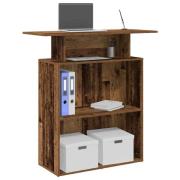 vidaXL Receptionsdisk åldrat trä 100x40x104 cm konstruerat trä