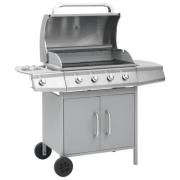 vidaXL Gasolgrill 4+1 kokzoner silver
