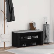 vidaXL Skobänk svart ek 100x35x45 cm konstruerat trä