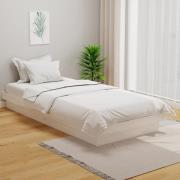 vidaXL Sängram vit massivt trä 90x190 cm