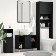 vidaXL Diskbänkskåp svart ek 80x33x60 cm konstruerat trä