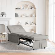 vidaXL Sängsoffa 3-i-1 Utdragbar Design Ljusgrå Mikrofiber