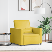vidaXL 3-i-1 Enkel Sängsoffa Konvertibel Gul Sammet
