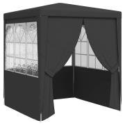 vidaXL Professionellt partytält med väggar 2x2 m antracit 90 g/m²