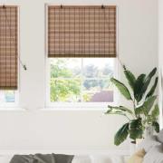 vidaXL Rullgardin med gardiner Brun 120 x 220 cm Bambu