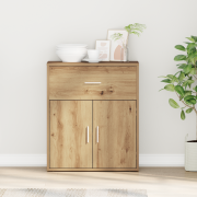 vidaXL Sideboard med låda med hylla artisan ek 60 x 31 x 70 cm Konstru...