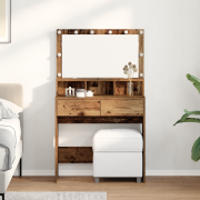 vidaXL Smyckebord Gammalt trä 80 x 41 x 134.5 cm Konstruerat trä