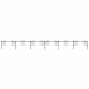 vidaXL Trädgårdsstaket med spjuttopp stål (0,5-0,75)x10,2 m svart