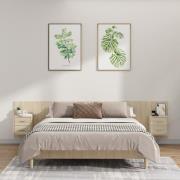 vidaXL Sänggavel med lådor sonoma-ek konstruerat trä