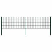 vidaXL Staketpanel med stolpar järn 349x80 cm grön