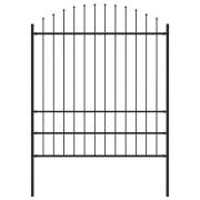 vidaXL Trädgårdsstaket med spjutspets stål 181x200 cm svart