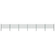 vidaXL Staketpanel med stolpar järn 1040x80 cm grön