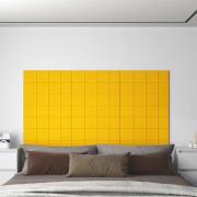 vidaXL Väggpaneler 12 st gul 60x15 cm sammet 1,08 m²
