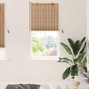 vidaXL Rullgardin med gardiner Natur 80 x 220 cm Bambu