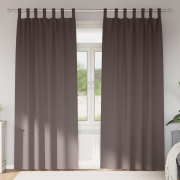 vidaXL Gardiner med gardiner 2 pcs Mörkbrun 245 x 140 cm Polyester