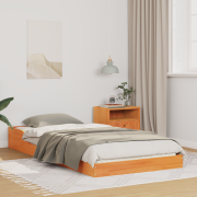 vidaXL Sängram Vaxbrun 90 x 190 cm Massiv furu
