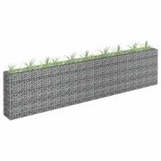 vidaXL Planteringsgabion upphöjd galvaniserat stål 360x30x90 cm