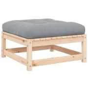 vidaXL Fotpall med dyna för trädgården massiv furu