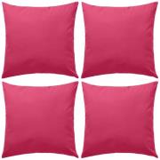 vidaXL Prydnadskuddar för trädgården 4 st 45x45 cm rosa