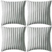 vidaXL Prydnadskuddar för trädgården 4 st 45x45 cm randiga grå