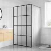 vidaXL Duschvägg till duschkabin härdat frostat glas 100x195 cm