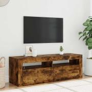vidaXL Tv-bänk med LED-belysning rökfärgad ek 120x35x40 cm