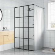 vidaXL Duschvägg till duschkabin härdat klart glas 100x195 cm