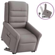 vidaXL Reclinerfåtölj med uppresningshjälp taupe tyg
