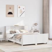 vidaXL Sängram utan madrass vit 135x190 cm massiv furu