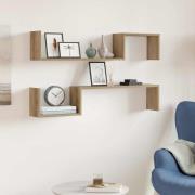 vidaXL Vägghyllor 2 st artisan ek 100x15x20 cm konstruerat trä